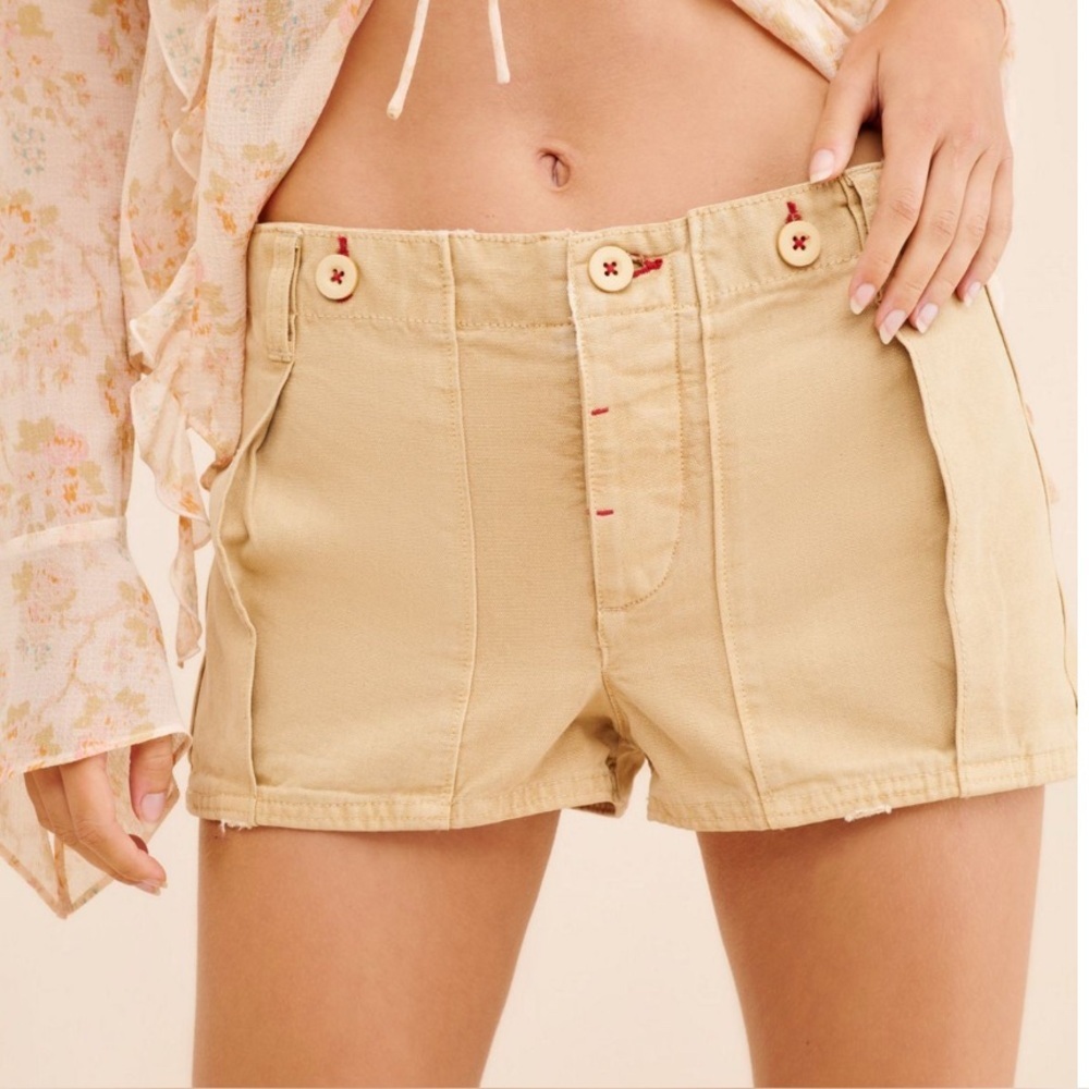 Free People All Yours Micro Shorts in Neutral Size 2